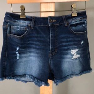 Wax jean shorts